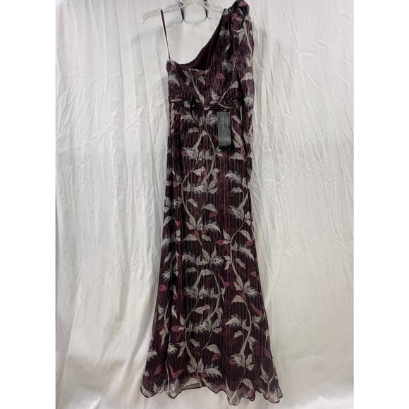 NWT BCBG MAXAZRIA Trailing Foliage One-Shoulder Gown size 0 - Picture 5 of 7